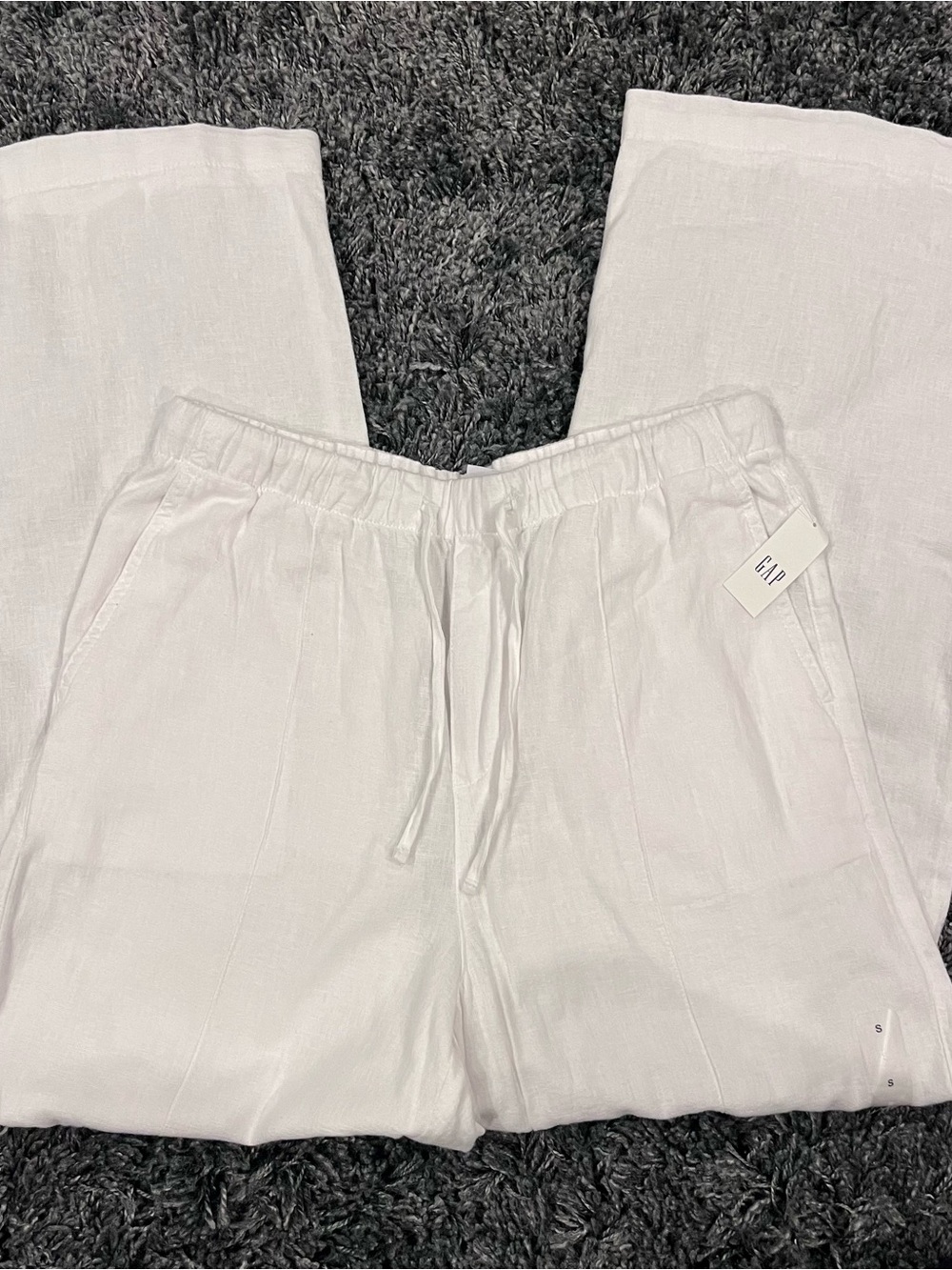 🌸NWT GAP WHITE WIDE LEG PULL ON LINEN PANTS SIZE SMALL🌸 - Picture 3 of 5